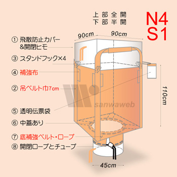 食品米穀用角型フレコン N4S1